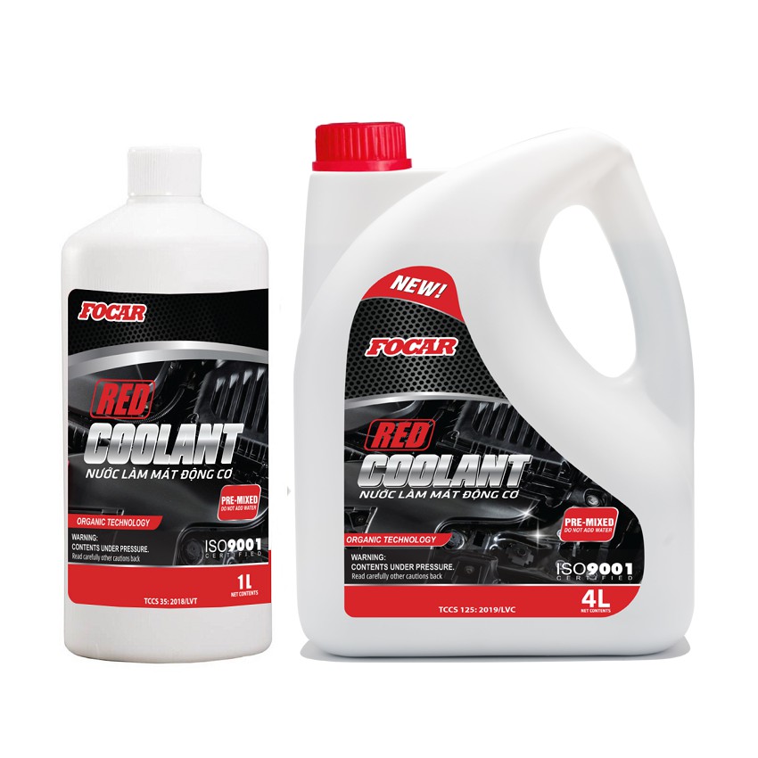 [Tiêu chuẩn EU] Nước làm mát động cơ ô tô Focar Red Coolant (Màu đỏ) 4L - Công nghệ OAT