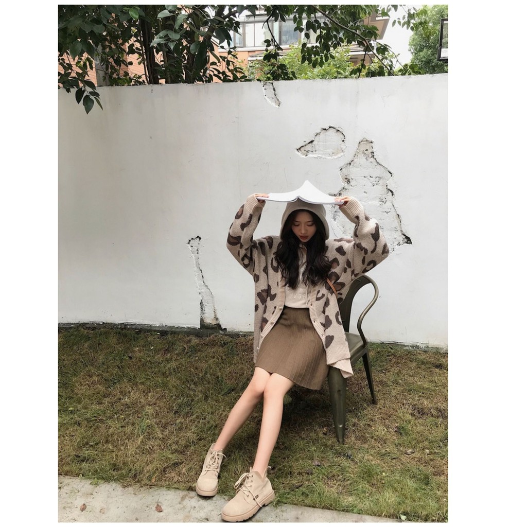 [ HÀNG ORDER ] Áo Cardigan len hoạ tiết da báo lông chìm | BigBuy360 - bigbuy360.vn