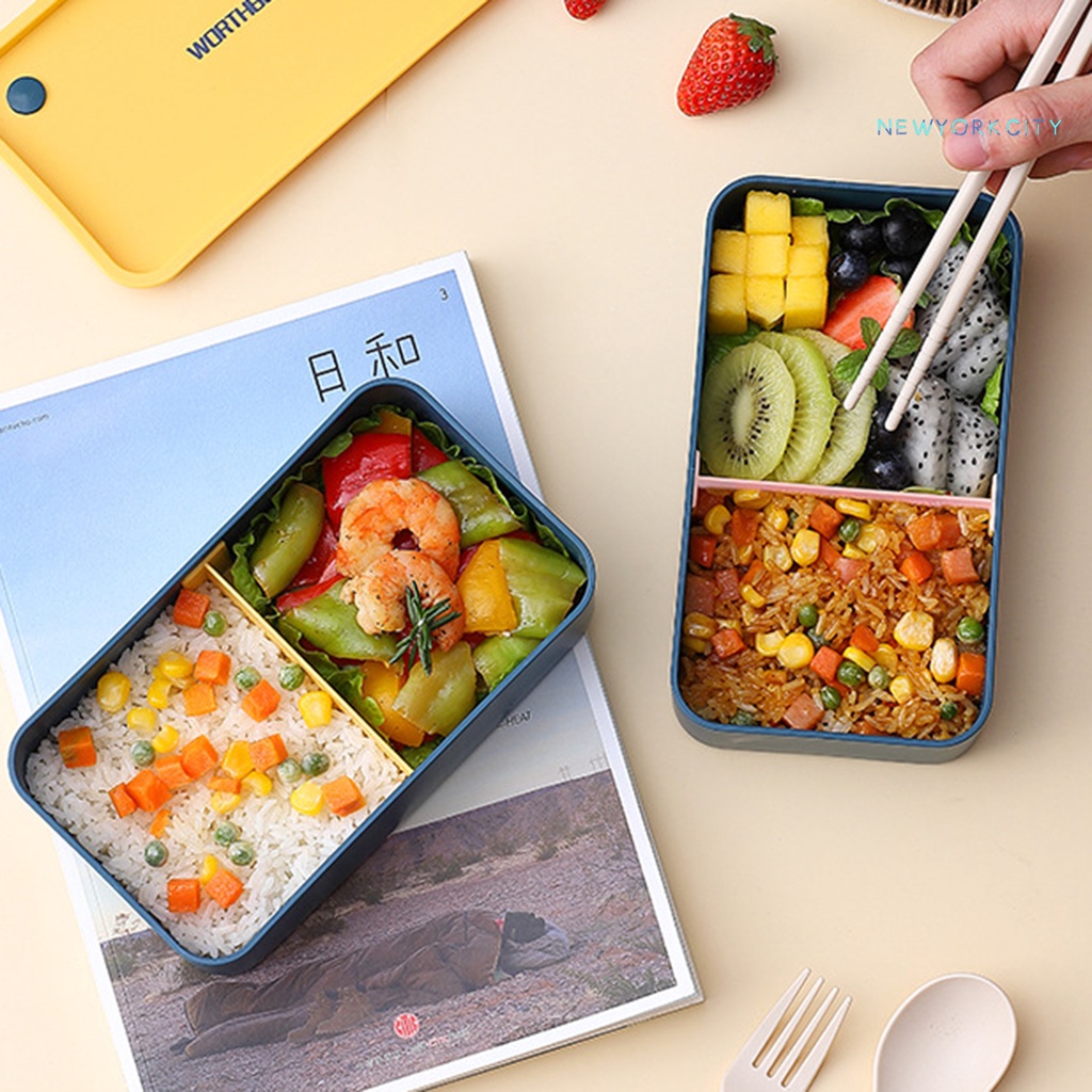 Hộp Đựng Cơm Trưa NYC 720ml Bằng Silicone Chịu Nhiệt Thiết Kế Chia Ngăn Tiện Dụng