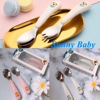 Bộ thìa dĩa tập xúc inox cao cấp cho bé Baby Love