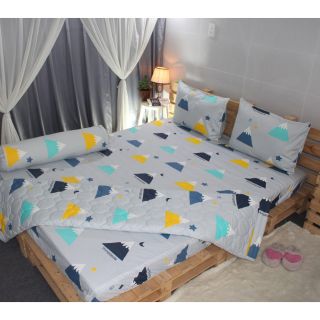 Combo 2 bộ drap giường cotton không chăn / mền