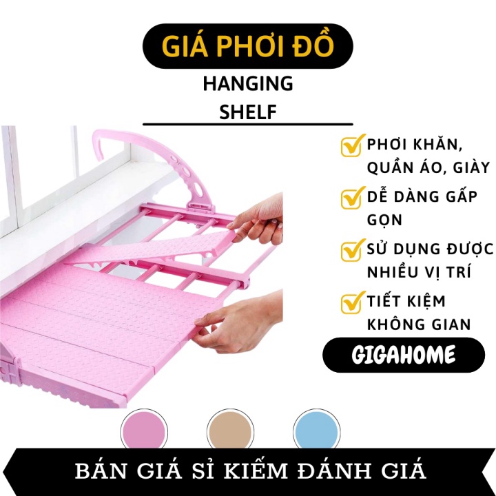 Giàn Phơi Đồ GIGAHOME Giá Phơi Quần Áo Treo Ban Công, Lan Can, Cửa Sổ Gấp Gọn Tiện Lợi 8281