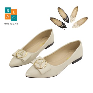 Giày nữ đế bệt búp bê mũi nhọnôm chân chống trơn fullsize 35-39 0SHL001, hài búp bê nữ đế bằng