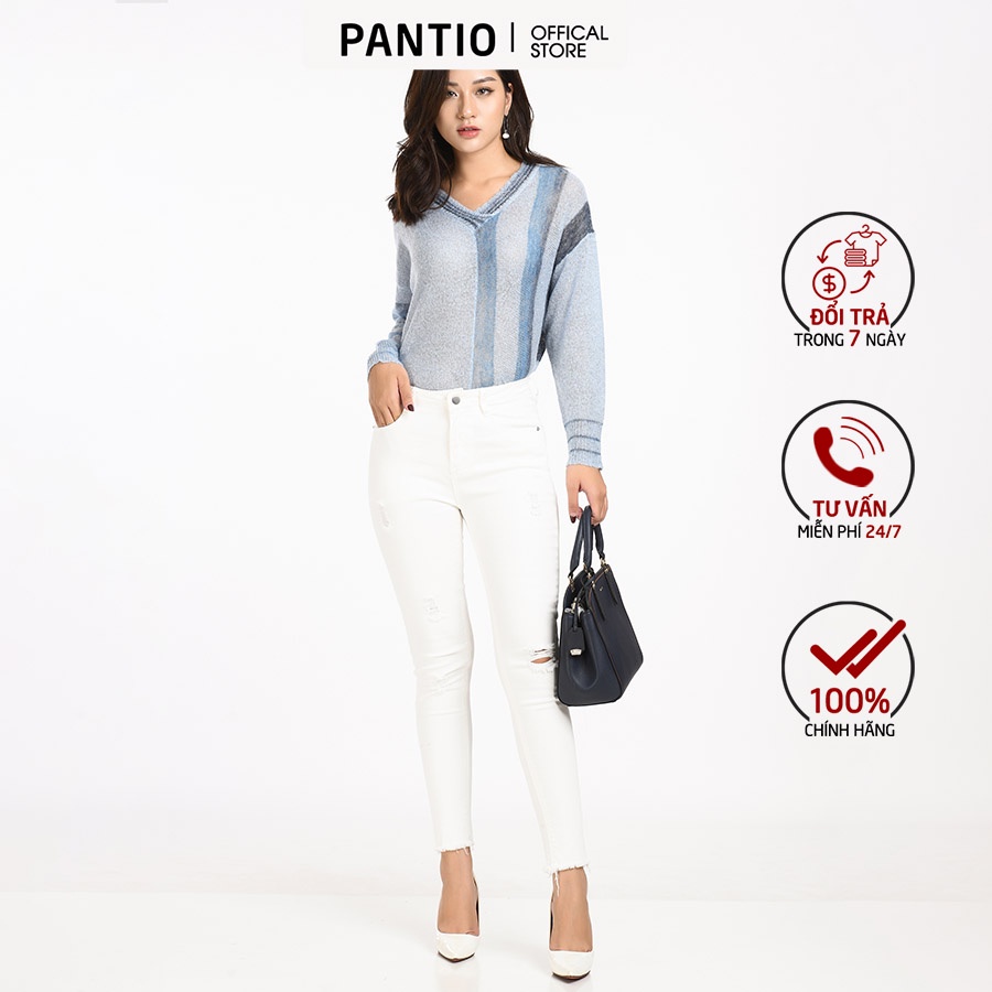 Áo len mỏng hoạ tiết đường sọc dáng suông FOL026 - PANTIO