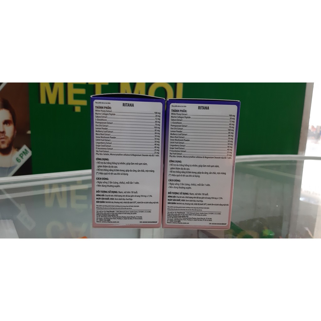 VIÊN UỐNG TRẮNG DA RITANA SKIN WHITENING LỌ 60 VIÊN | BigBuy360 - bigbuy360.vn