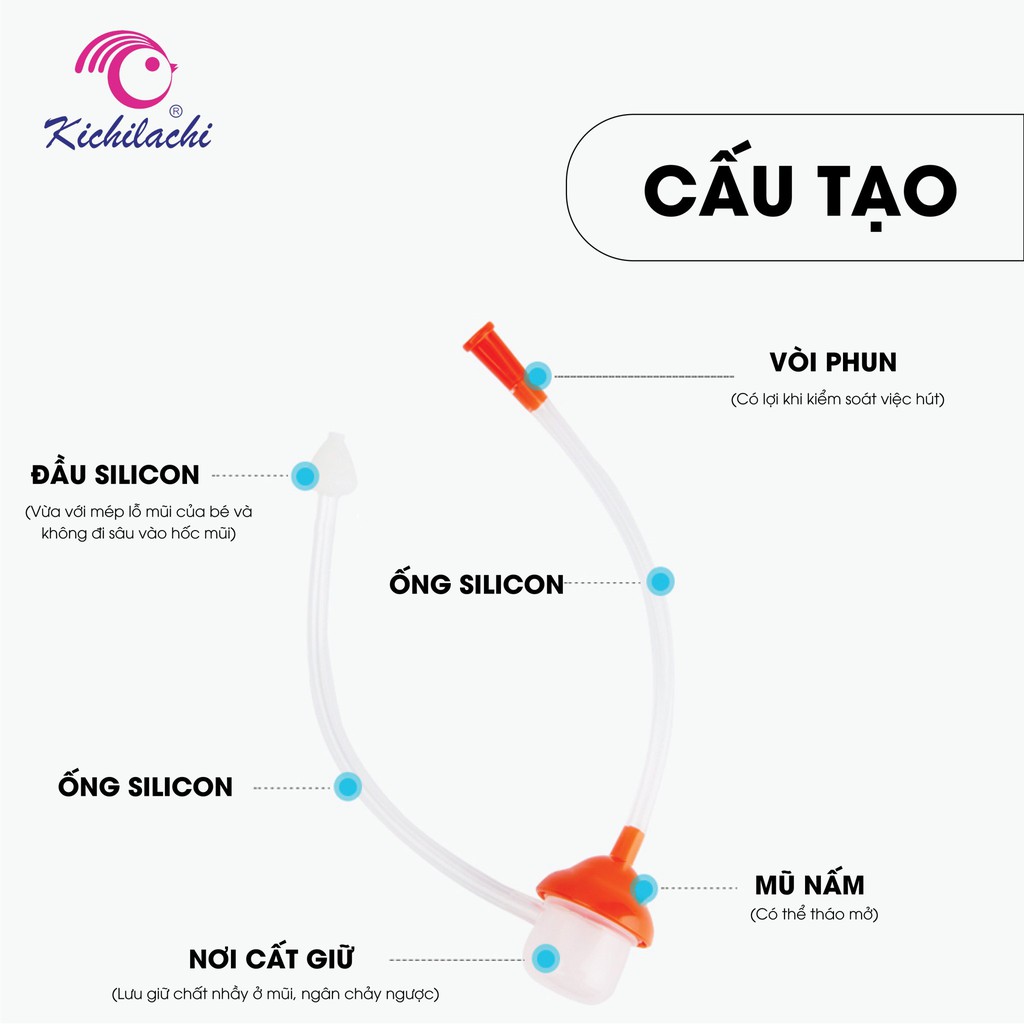 DỤNG CỤ HÚT MŨI 3 CHI TIẾT AN TOÀN CHO BÉ KICHII