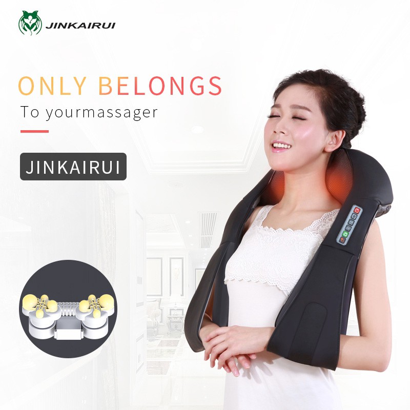 Máy massage cổ JINKAIRUI chạy điện truyền nhiệt làm dịu mệt mỏi giảm căng cơ