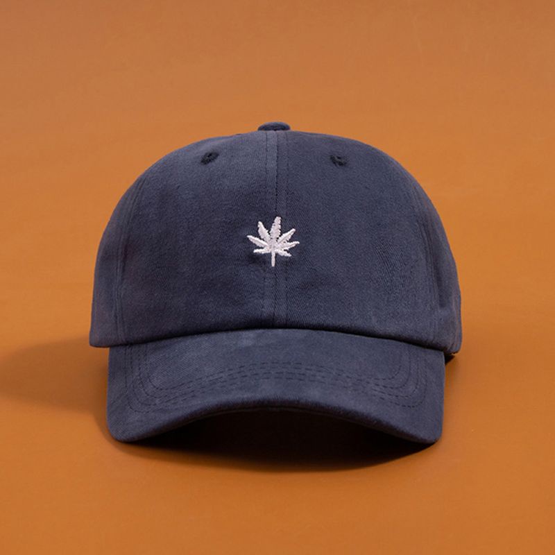 Mũ Lưỡi Trai Chất Liệu Cotton Màu Trơn Thêu Họa Tiết Chiếc Lá Thời Trang Cho Nam Và Nữ