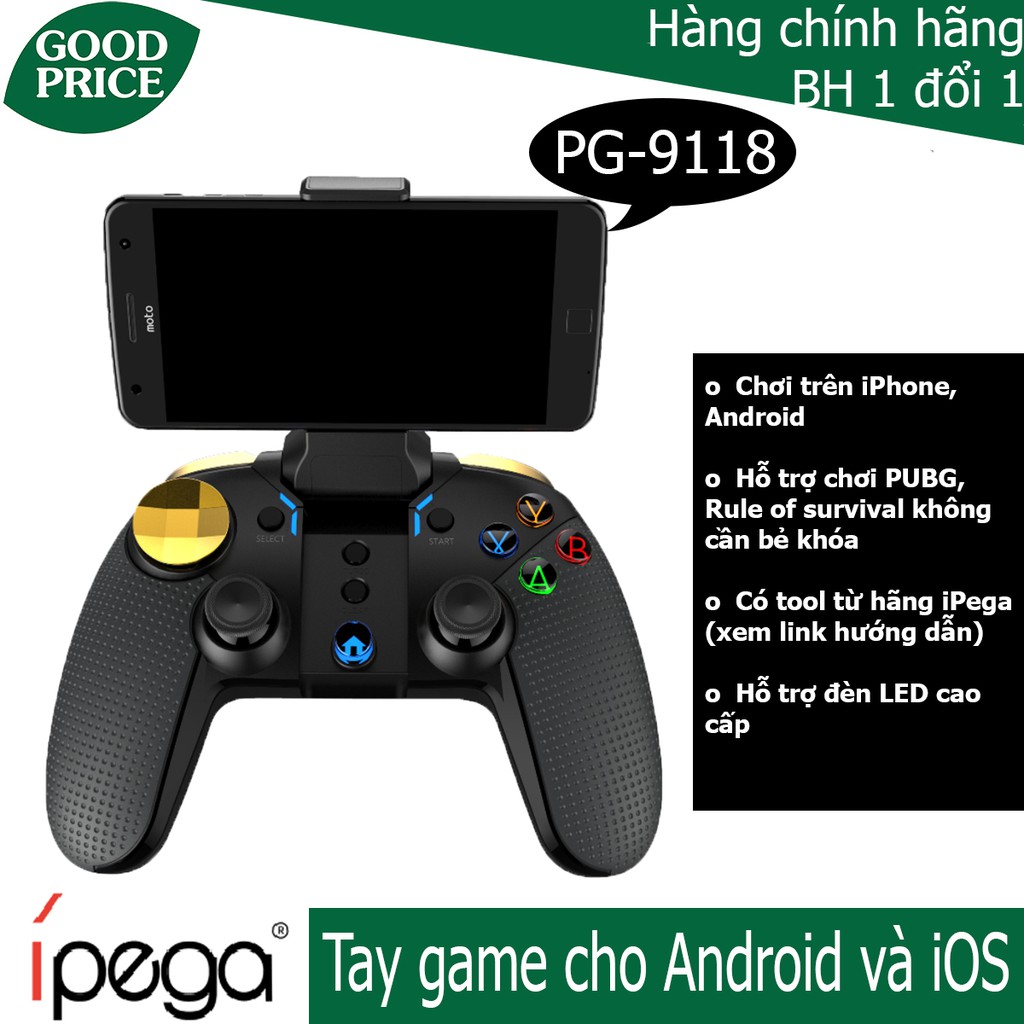 Tay cầm chơi game iPega PG-9118 cho iPhone/ iPad/ Samsung/ Android - không cần bẻ khóa