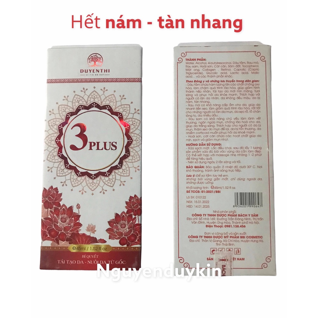 Bạch Linh Bách Y Sâm 03 plus hết nám tàn nhang ( mẫu mới) 45ml