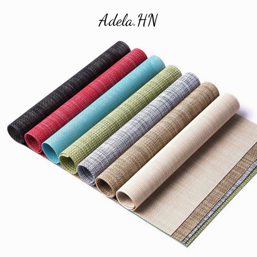 [Sỉ] Tấm Lót Bàn Ăn Placemat Trơn Cách Nhiệt, Tấm Trải Bàn Ăn Lót Chén Pvc Chống Thấm Adela.l06