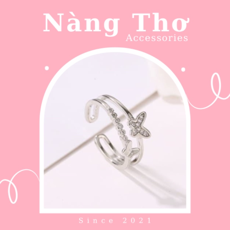 Nhẫn nữ hình bướm có thể điều chỉnh Nàng Thơ Accessories