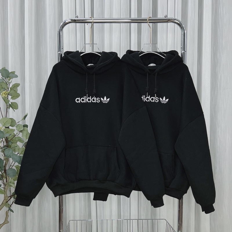 Áo hoodie form rộng vải nỉ Ngoại Thêu Adi Unisex
