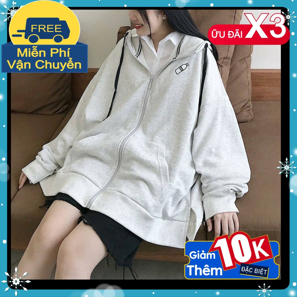 Áo Khoác Bomber Nỉ Nam Nữ From Rộng Unisex Phong Cách Hàn Quốc