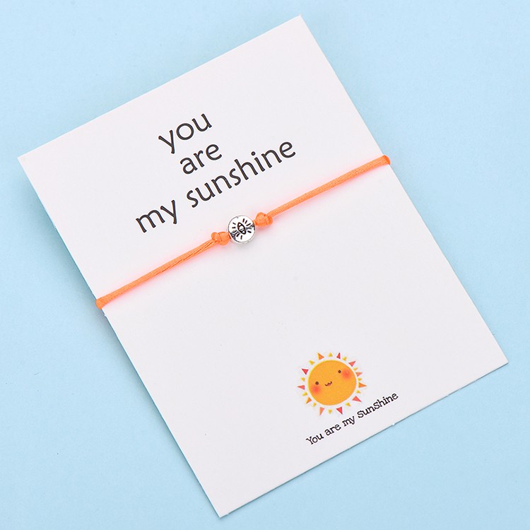 Vòng Đeo Tay Mặt Thẻ Bài You Are My Sunshine Thời Trang Đơn Giản