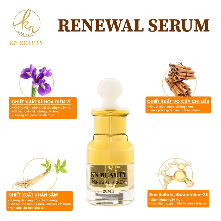 Bộ 5 sản phẩm Ngừa Mụn Trắng Da KN Beauty gồm: Kem dưỡng + Serum + Sữa rửa mặt + Tẩy tế bào chết + Kem chống nắng