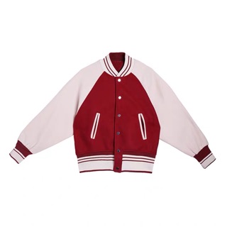 Áo khoác nỉ bóng chày Bomber đỏ- Order