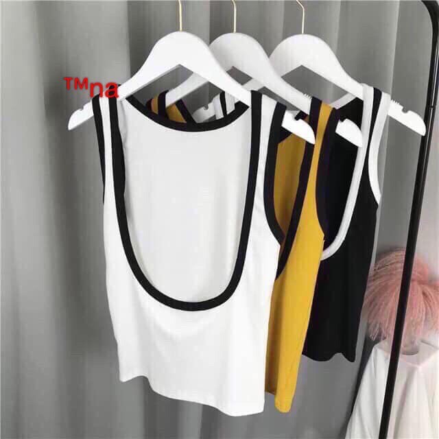 Áo Ba Lỗ Khoét Lưng Phối Viền
