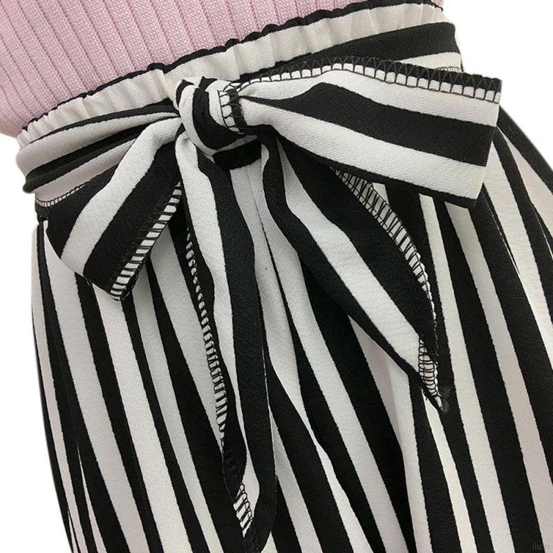 Quần khaki dài ống rộng lưng cao họa tiết sọc cho nữ | BigBuy360 - bigbuy360.vn