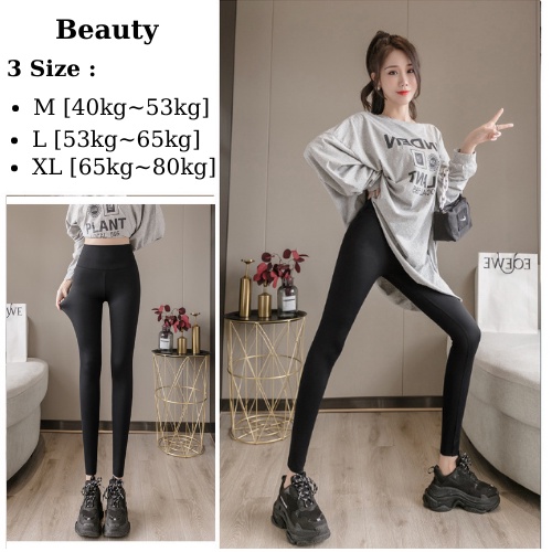 Quần Legg Nữ Cạp Cao Nâng Mông Vải Thun Cotton Co Giãn Ôm Bó, Tregging  Dài Tập Gym Yoga Elyfashion