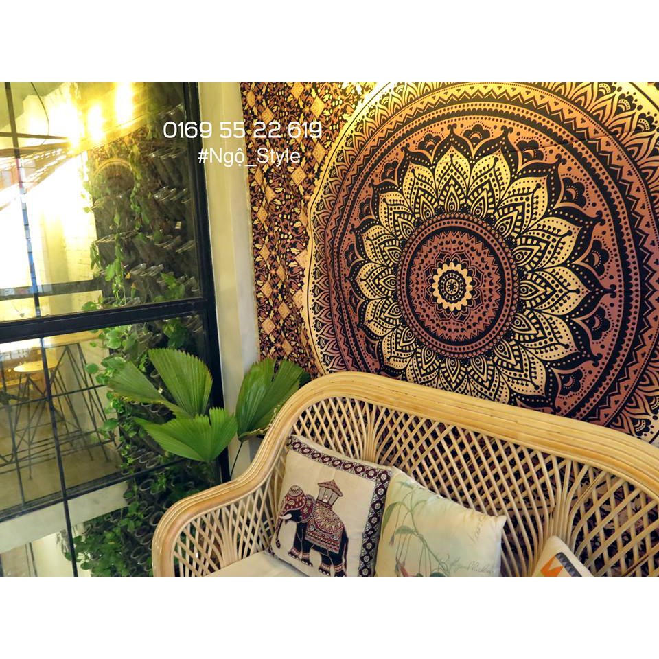 [Có SẴN] Vải trang trí, vải treo tường, thảm treo tường mandala phong cách Boho Vintage