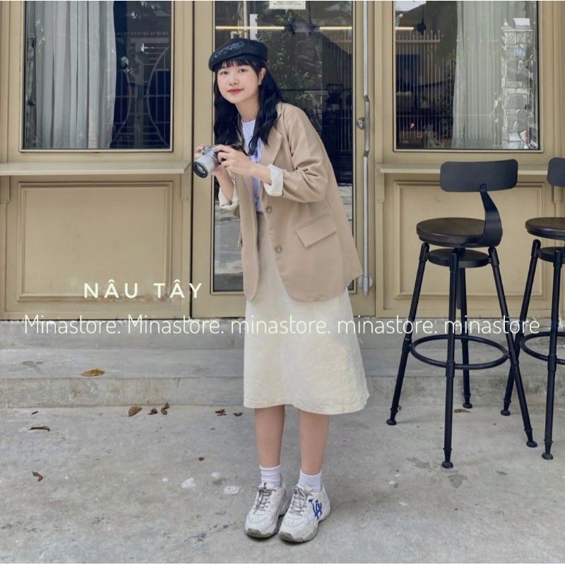 (Sẵn/ảnh thật/có video) Áo Blazer 2 lớp trơn Ulzzang phong cách Hàn Quốc | BigBuy360 - bigbuy360.vn