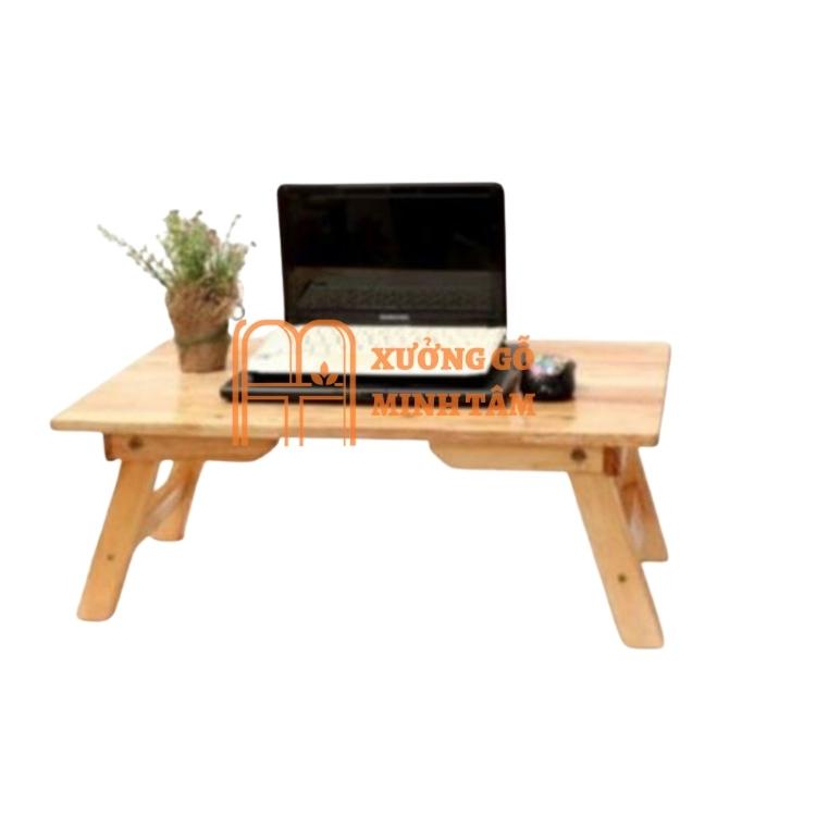 Bàn gỗ xếp gọn gỗ cao cấp, phủ bóng chống trầy, kích thước 60*40cm kiểu dáng Nhật Bản, chân gấp gọn màu vàng sáng