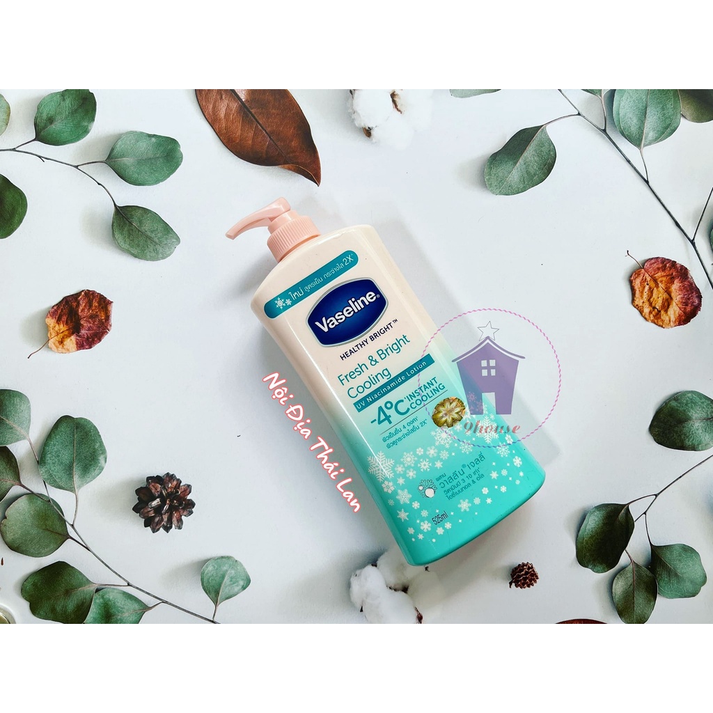 01 Lotion Dưỡng Thể Lạnh -4°C Vaseline Fresh &amp; Bright Cooling Thái Lan 525ml