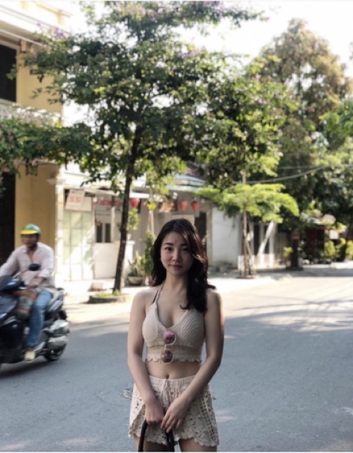 Set bikini len Hồ Ngọc Hà (trắng/kem) kèm ảnh thật và feedback | BigBuy360 - bigbuy360.vn