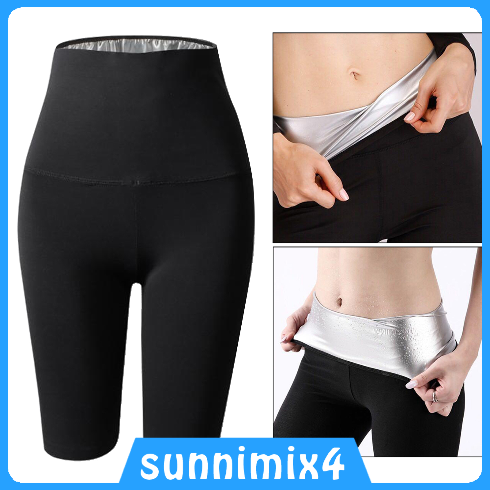 [H₂Sports&Fitness]Women Sauna Sweat Pants Training Yoga Leggings Gym Fitness Exercise Pants Workout Thermo Hot Body Shaper Sweat Pants Cycling, Running