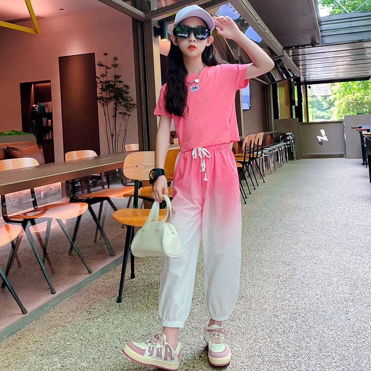 Set Đồ Mùa Hè Hai Món Màu Sắc Gradient Thời Trang Dành Cho Bé Gái