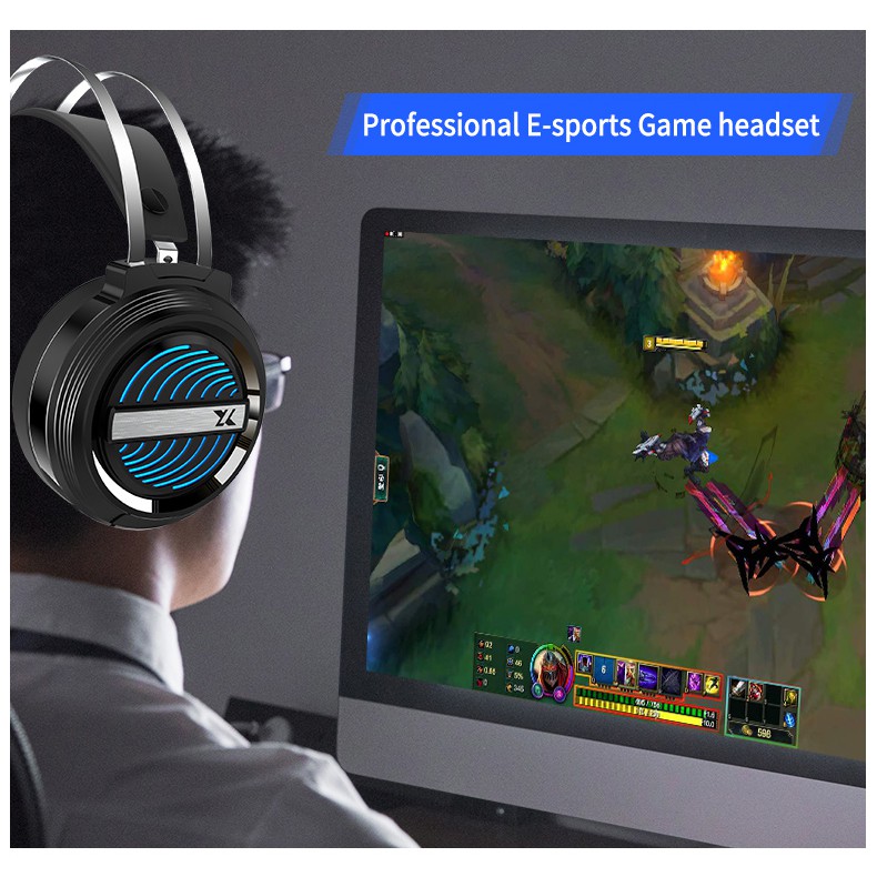 Tai Nghe Gaming Chụp tai máy tính bàn Chơi Game thủ Có Mic 2 jack cắm Dành Cho Điện Thoại Di Động có dây có micro LED Gameming / Pc / Ps4/laptop Gamming Headphone Headset hedphone