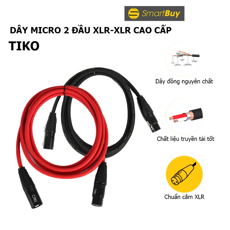 Dây micro Canon 2 đầu XLR-XLR TIKO cao cấp - Hàng chính hãng