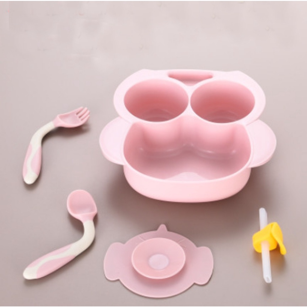 Bộ 2 Món Thìa dĩa tập xúc cho bé, tay cầm có thể uốn cong 180 độ