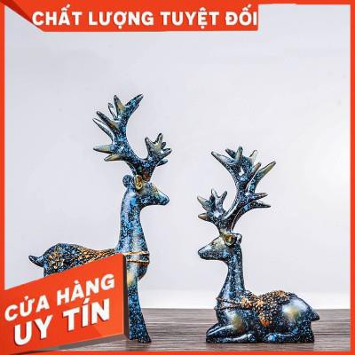 set 3 món đôi hươu trang trí xe hơi, trang trí bàn làm việc set 3 món gồm đôi hươu + chậu hoa + miếng đế dán