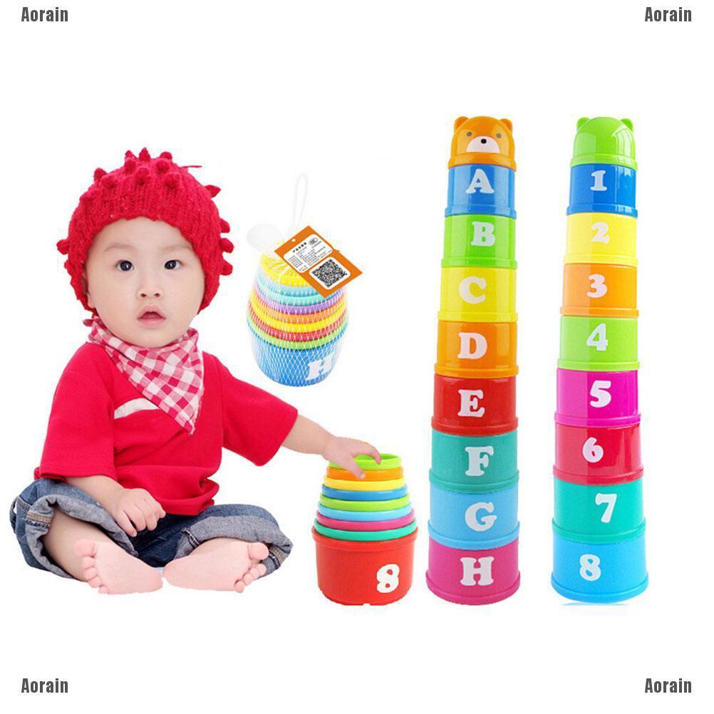 Bộ Đồ Chơi Cốc Nhựa Màu Cầu Vồng Xinh Xắn Cho Bé