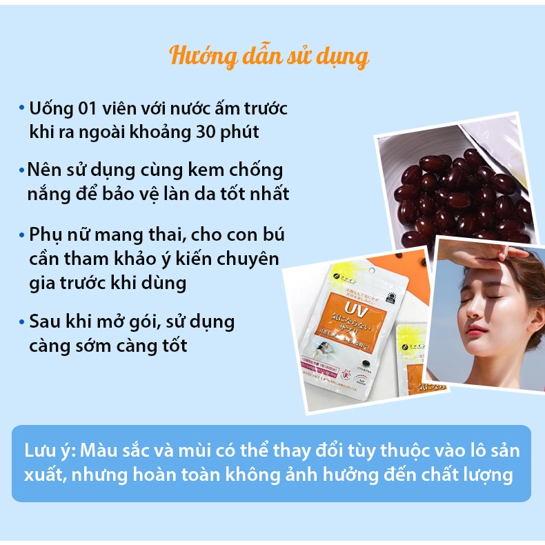 Viên uống chống nắng UV Fine Japan bảo vệ da tối ưu, hạn chế sạm nám, tàn nhang, tăng đề kháng da TM-UV01