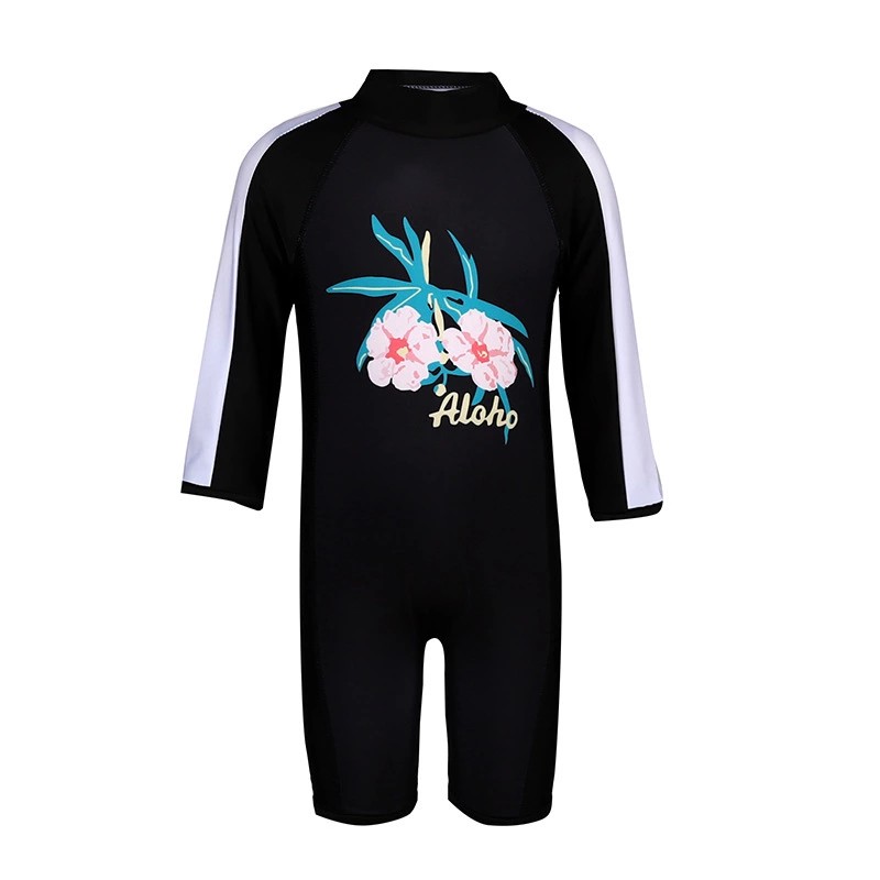 3-13Yrs Girls One-pieces Swimsuits Kids Baby Flower Full Long Sleeve Swimming Swimwear