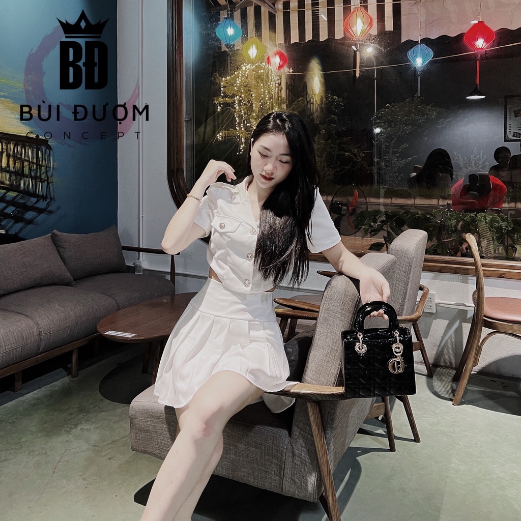 [CHÍNH HÃNG] Set áo vest cộc chân váy xếp ly 2022 Bùi Đượm Concept