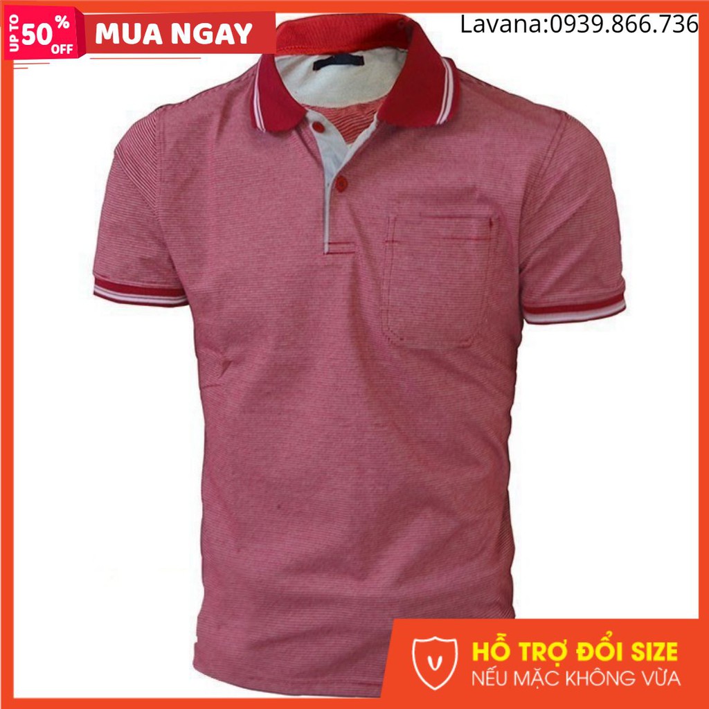 Áo Polo nam cổ bẻ phối Túi  thật vải cá sấu Cotton xịn chuẩn form sang trọng-lịch lãm -Polo nam