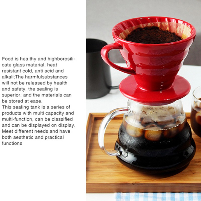 Cốc lọc cà phê nhỏ giọt V60 bằng gốm kèm giá đỡ phân chia dành cho cốc 1-4