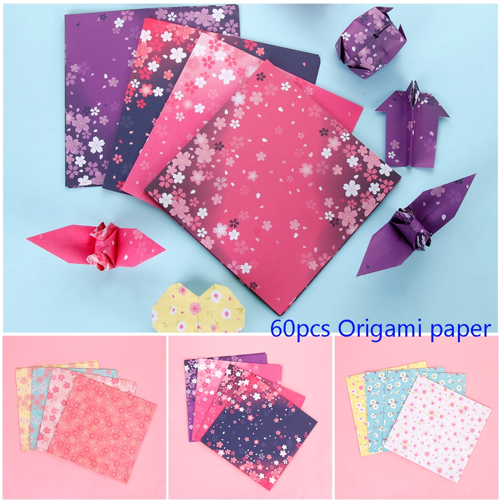 Set 60 tờ giấy thủ công gấp origami