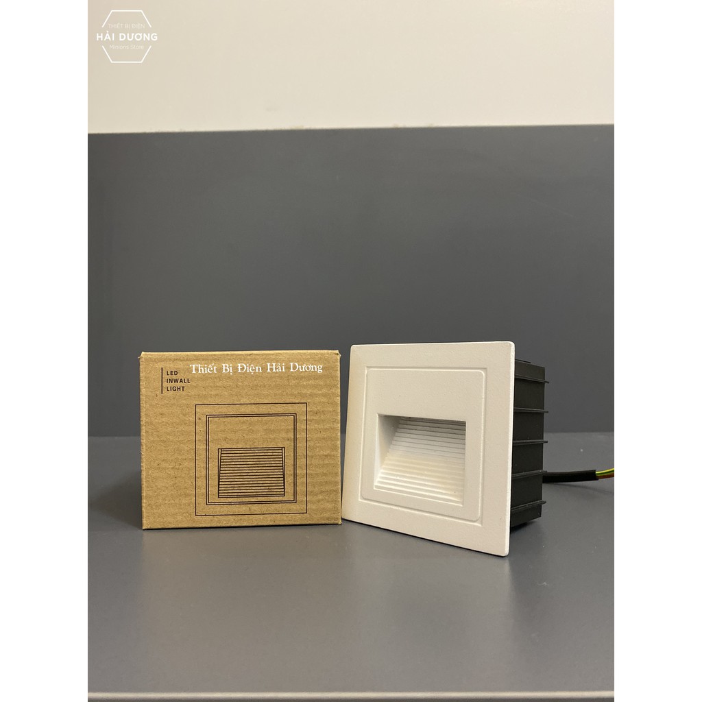 Combo Bộ 3 Đèn Led Âm Tường Chân Cầu Thang , Thân Chân Tường , Chống Nước DA01 - Bảo Hành 12 tháng - Mặt nhôm cao cấp