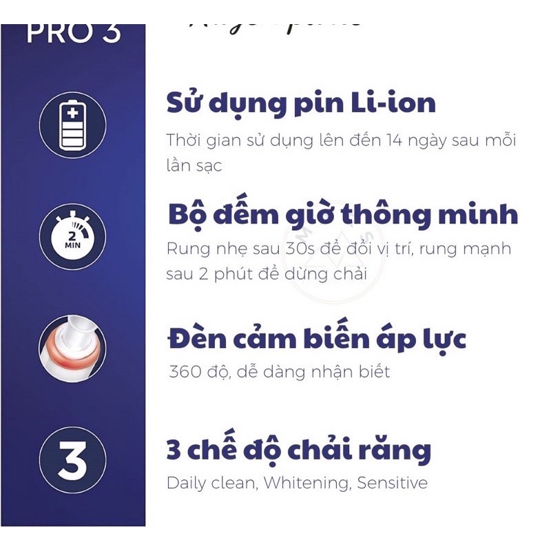 BÀN CHẢI ĐIỆN ORAL B PRO 3 3000 - ĐẦU THAY BÀN CHẢI PRO 3 ORAL 3