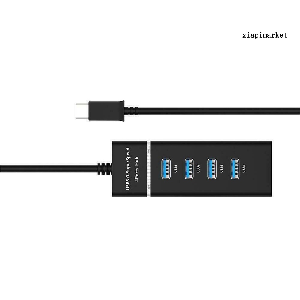 LOP_Portable Type-C to Super Speed 4 Ports USB 3.0 HUB Adapter Multiport Converter