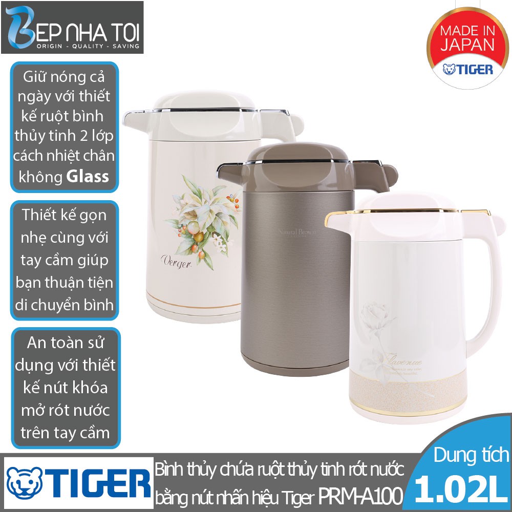 Bình thủy chứa ruột thủy tinh Tiger PRM-A100 (1.02L)