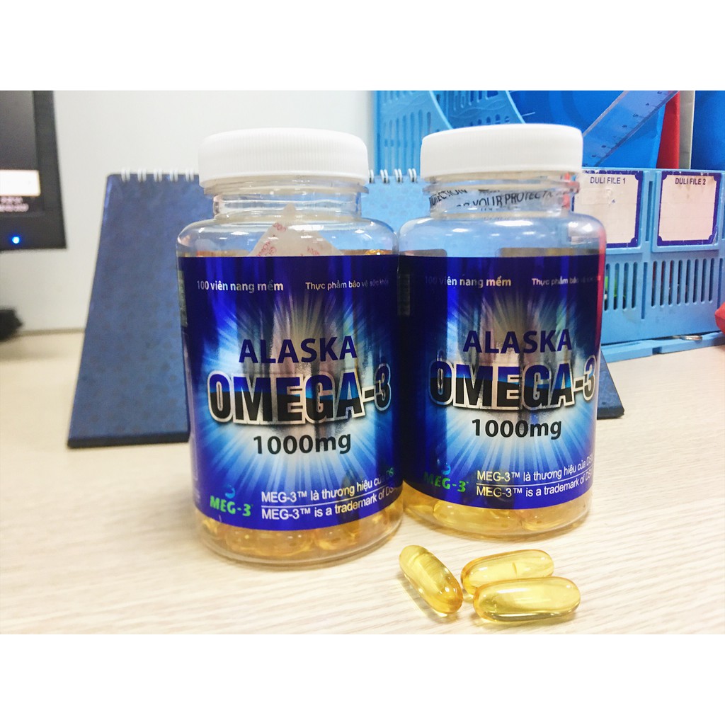 Viên dầu cá omega 3 Alaska 1000mg giúp bổ mắt lọ 100 viên