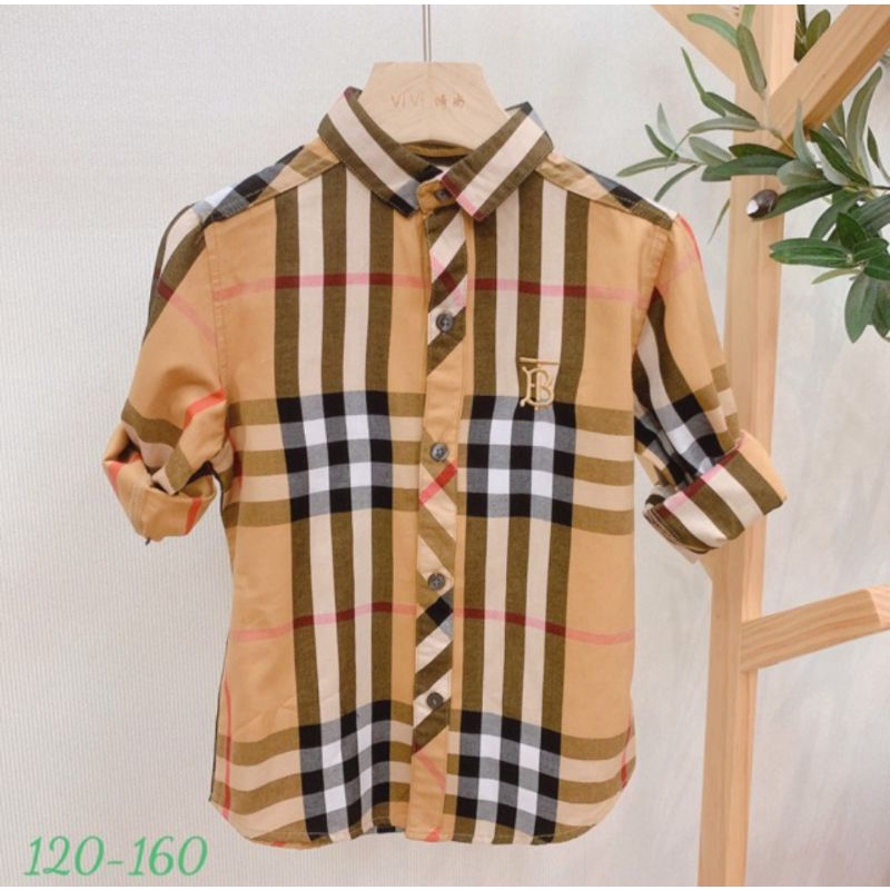 ÁO SƠ MI KẺ BBR DÀI TAY CHO BÉ TRAI HÀNG CAO CẤP
