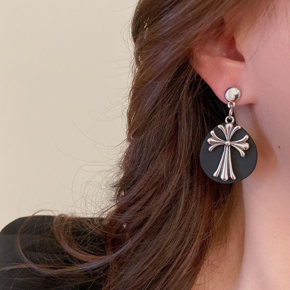 Bông Tai Dáng Dài Hình Hoa Phong Cách Punk Cổ Điển Thời Trang Cho Nữ