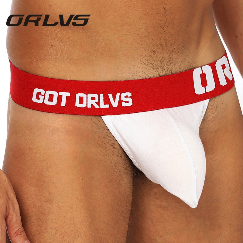 ORLVS gay men underwear sexy jockstrap thongs g-strings cotton string homme men's underwear sexy lingerie ass Freedom or149